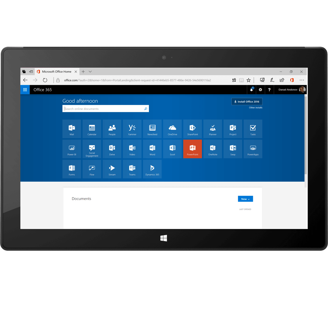 Office 365 screenshot